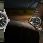Hamilton Khaki Field Mechanical 36mm Edizione Speciale 250° USA con quadrante nero e cinturino NATO kaki