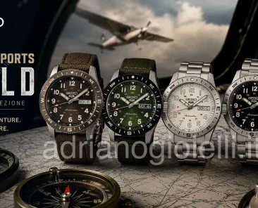 I quattro nuovi modelli Seiko 5 Sports Field 2026 con ghiera bussola: HDB006, HDB007, HDB008 e HDB009