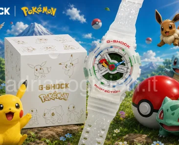 Orologio Casio G-Shock Pokémon GA-110PKM con lancette Pikachu e quadrante ispirato alla Poké Ball