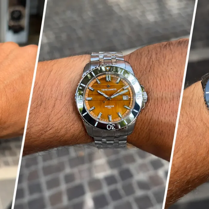Orologio Venezianico Nereide Tigris con quadrante in Occhio di Tigre naturale e bracciale Sansovino