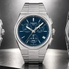 Collezione Tissot PRX Quartz Chronograph con quadranti nero, blu e argento